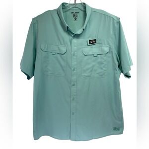 Pelagic Men's Sz XL Teal Vented Button Up Fishing Shirt (J41)‎ NW/OTs